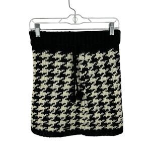 MoShiki Wool Knit Houndstooth Skirt Lined Wool Knit Size Small